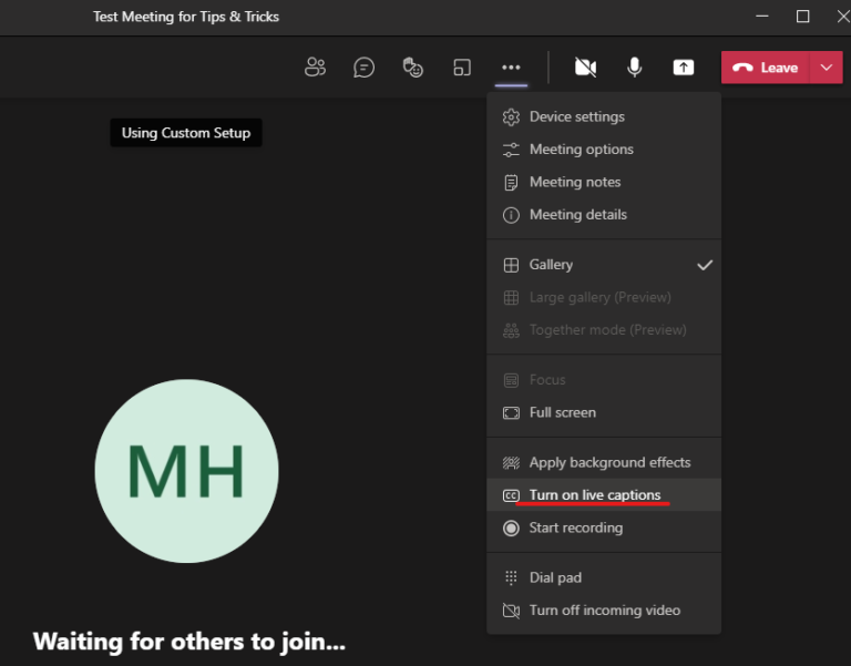 Microsoft Teams: Enable Live Captions in Meetings - The Marks Group