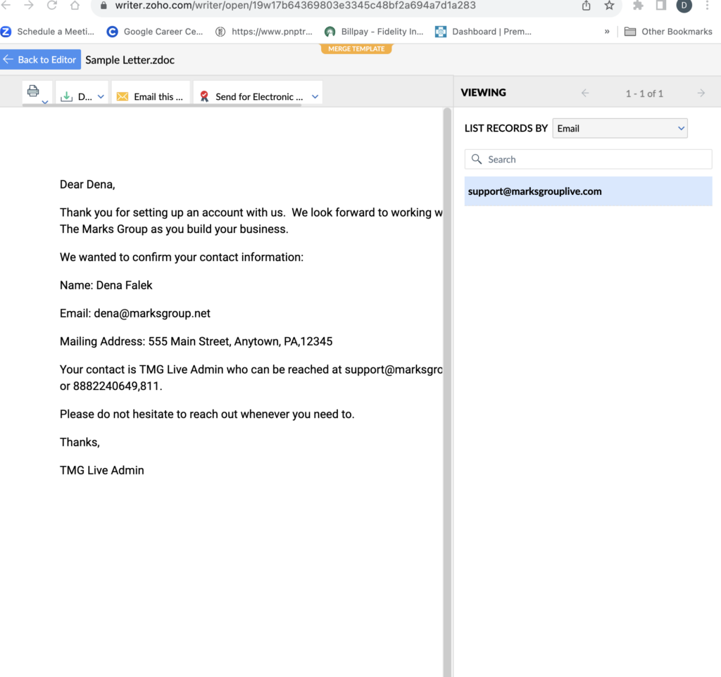 Using Mail Merge With Zoho CRM - The Marks Group | Small Business ...